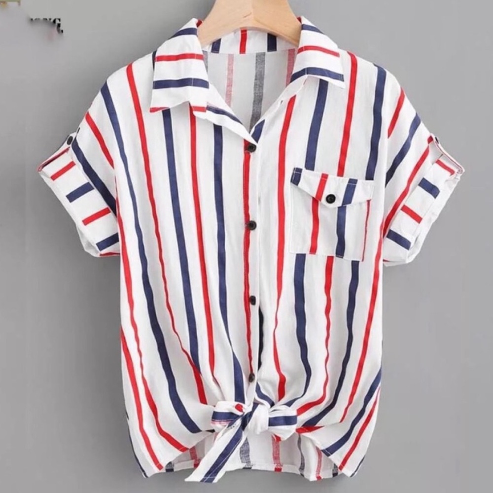 Melli stripe knit blouse